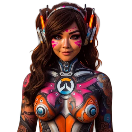 robot, dress, face, weapon, concept art, fantasy art, cyberpunk, pixel art transparent PNG cut-out