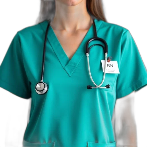 staff, photorealistic, 3d render, person, wearing, teal, scrub, top transparent PNG cut-out