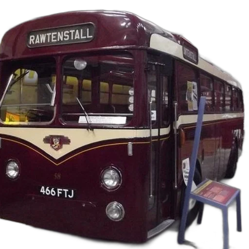 maroon, cream-colored, bus, license, plate, 466, ftj, parked transparent PNG cut-out