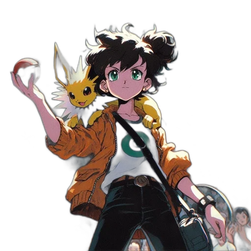 staff, jacket, weapon, dragon, concept art, anime, cartoon, pixel art transparent PNG cut-out