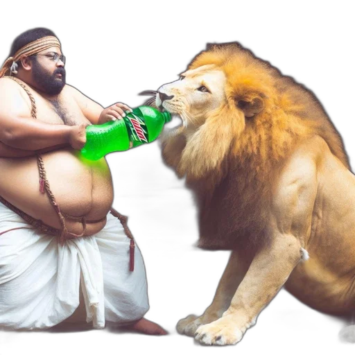animal, bottle, food, concept art, photorealistic, fantasy art, 3d render, man transparent PNG cut-out