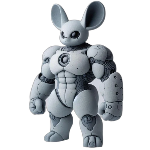 robot, animal, 3d render, concept art, 3d-rendered, robotic, bunny, sturdy transparent PNG cut-out