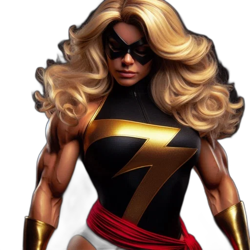 comic book art, concept art, cartoon, 3d render, realistically, depicted, female, superhero transparent PNG cut-out