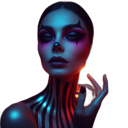face, jewelry, mask, robot, cyberpunk, fantasy art, concept art, photorealistic transparent PNG cut-out