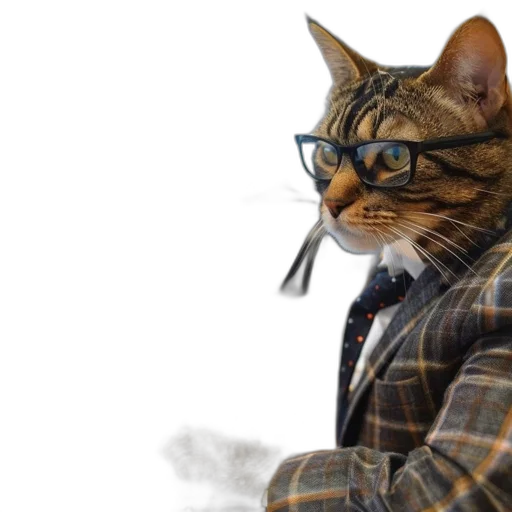 jacket, animal, staff, hat, photorealistic, 3d render, concept art, cyberpunk transparent PNG cut-out