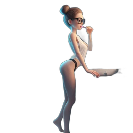 staff, dress, concept art, 3d render, cartoon, pixel art, underwater, woman transparent PNG cut-out