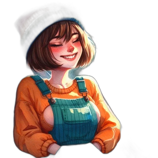 hat, jacket, dress, face, watercolor, concept art, pixel art, oil painting transparent PNG cut-out