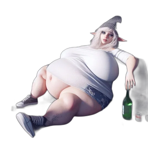 bottle, dress, food, creature, concept art, 3d render, photorealistic, watercolor transparent PNG cut-out
