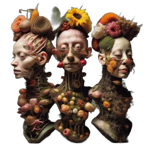 mask, face, concept art, fantasy art, earth tones, three, human, figure transparent PNG cut-out