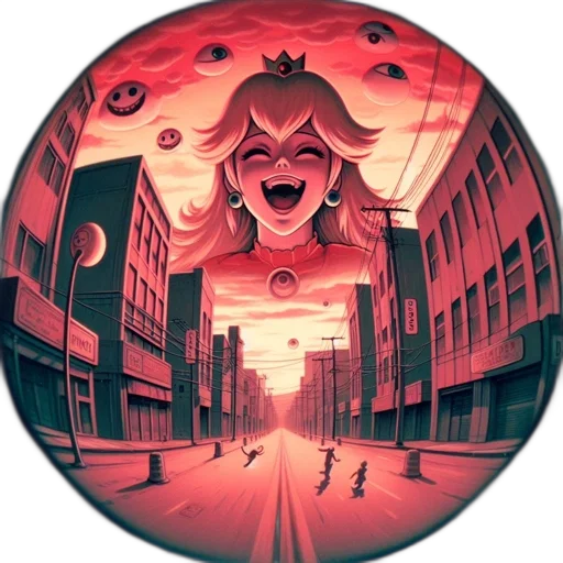 crown, comic book art, concept art, cartoon, anime, outer space, city street, neon lights transparent PNG cut-out