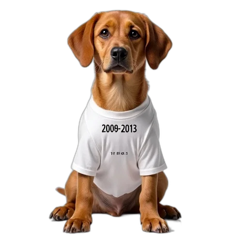 animal, staff, 3d render, photorealistic, brown, dog, white, t-shirt transparent PNG cut-out