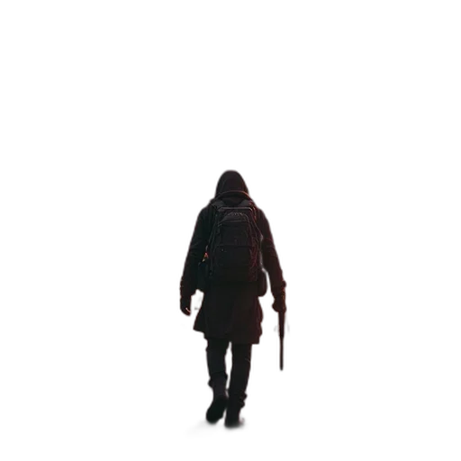 jacket, staff, sword, weapon, concept art, pixel art, cyberpunk, 3d render transparent PNG cut-out