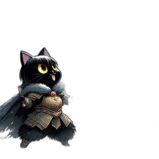 concept art, fantasy art, pixel art, 3d render, dark, small, anthropomorphic, cat transparent PNG cut-out