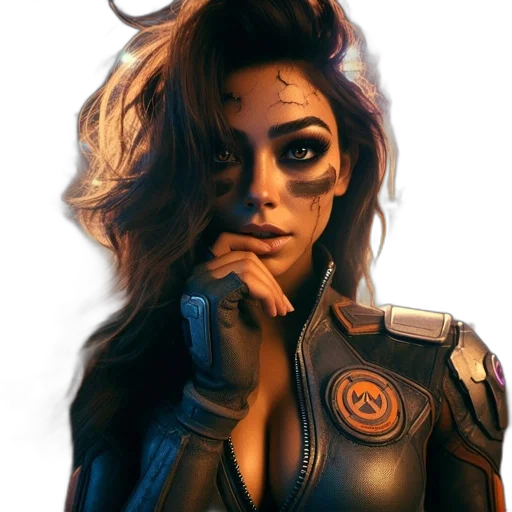 face, mask, comic book art, concept art, cyberpunk, fantasy art, outer space, woman transparent PNG cut-out