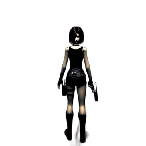 weapon, dress, mask, robot, 3d render, concept art, pixel art, cyberpunk transparent PNG cut-out