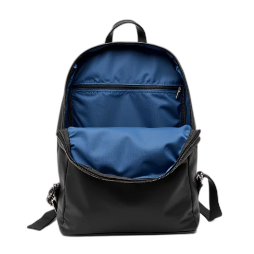 jacket, 3d render, blue, black, leather, backpack, fabric, insert transparent PNG cut-out