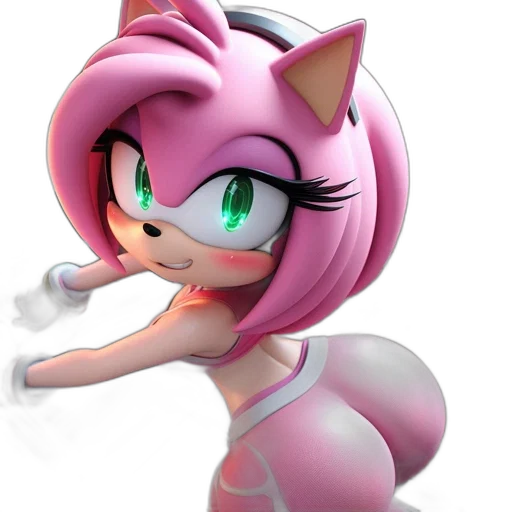 3d render, concept art, cartoon, pixel art, animated, creature, featuring, pink transparent PNG cut-out