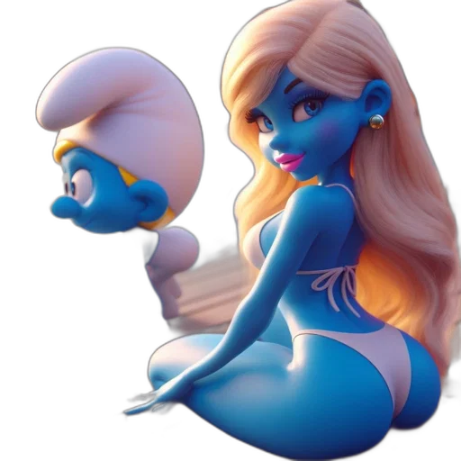 concept art, fantasy art, 3d render, cartoon, underwater, blue, two, animated transparent PNG cut-out