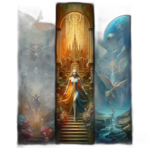 sword, fantasy art, concept art, golden, image, portrays, sequence, five transparent PNG cut-out