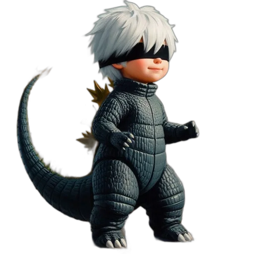 dragon, creature, animal, jacket, 3d render, concept art, child, white transparent PNG cut-out