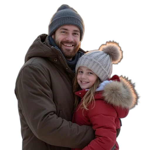 jacket, hat, snow, young transparent PNG cut-out