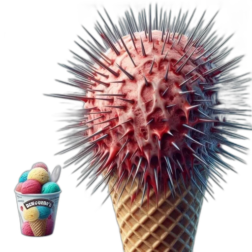 food, hair, staff, weapon, 3d render, photorealistic, concept art, vaporwave transparent PNG cut-out