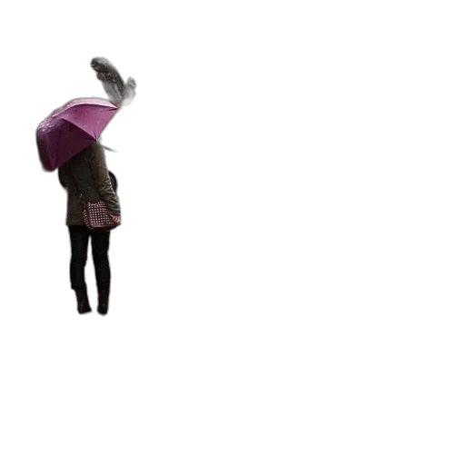 umbrella, jacket, staff, hat, 3d render, concept art, person, red transparent PNG cut-out