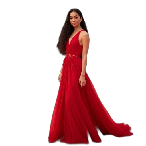 dress, red, actress, kei transparent PNG cut-out