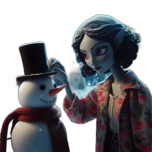 concept art, 3d render, comic book art, snow, city street, underwater, fire, female transparent PNG cut-out