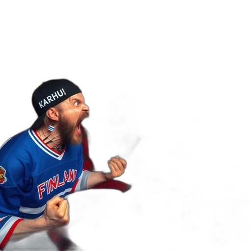 concept art, photorealistic, 3d render, pixel art, man, finland, jersey, karhu transparent PNG cut-out