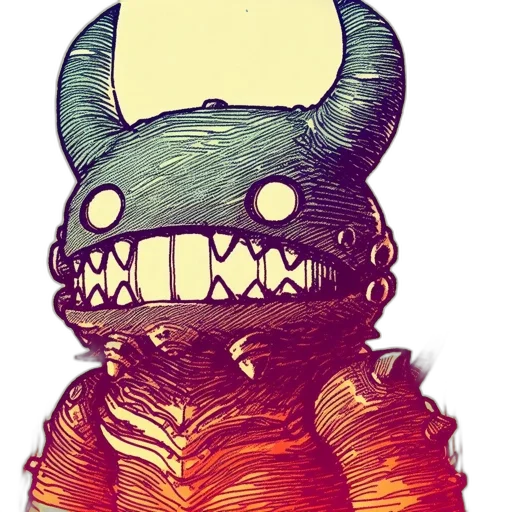 mask, creature, dragon, face, comic book art, concept art, watercolor, pixel art transparent PNG cut-out