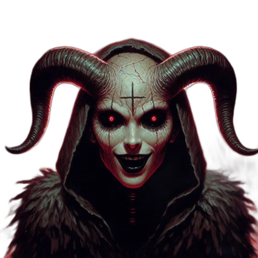mask, creature, face, fantasy art, concept art, comic book art, pixel art, red transparent PNG cut-out