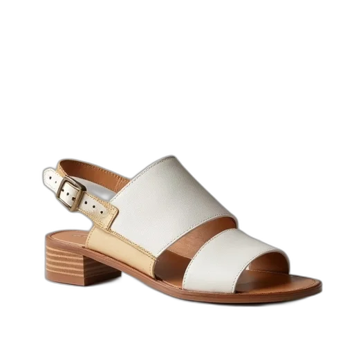 shoes, new, birke, sandals, white, champagne, leather transparent PNG cut-out