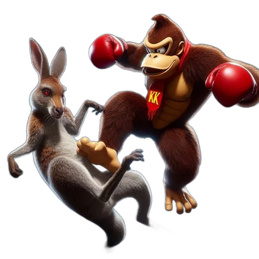 concept art, 3d render, large, furry, gorilla-like, creature, red, scarf transparent PNG cut-out