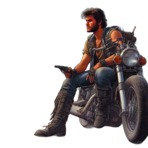 weapon, concept art, pixel art, cyberpunk, 3d render, desolate, landscape, rugged transparent PNG cut-out
