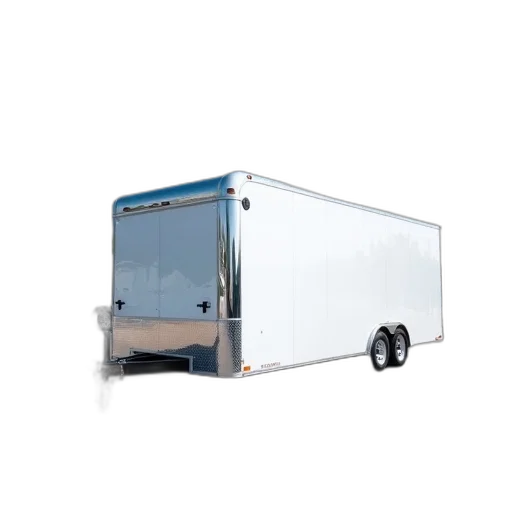 car, robot, furniture, concept art, 3d render, white, trailer, flatbed transparent PNG cut-out