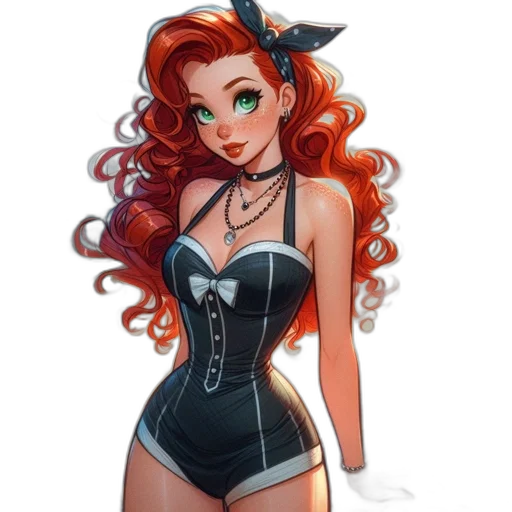 dress, cartoon, comic book art, fantasy art, concept art, monochrome, dark, female transparent PNG cut-out