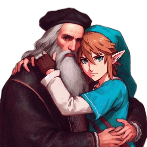 pixel art, fantasy art, concept art, watercolor, elderly, man, white, beard transparent PNG cut-out