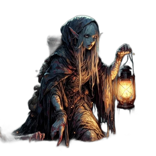 creature, mask, staff, concept art, fantasy art, comic book art, pixel art, night transparent PNG cut-out