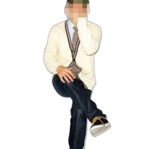 jacket, mask, shoes, staff, pixel art, cartoon, 3d render, concept art transparent PNG cut-out