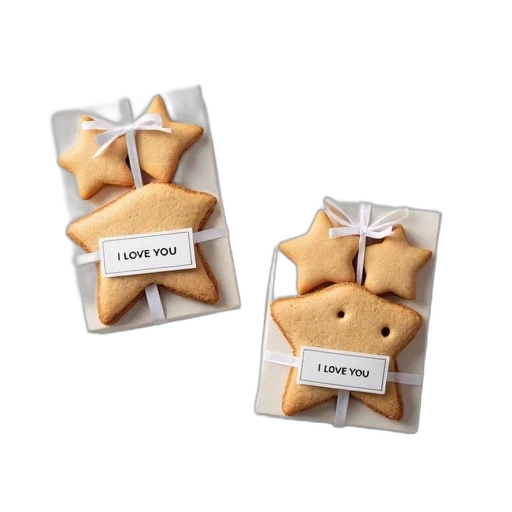 two, identical, packages, cookies, presented, each, package, wrapped transparent PNG cut-out