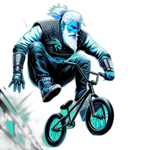 jacket, concept art, comic book art, cyberpunk, cartoon, blue, older, man transparent PNG cut-out