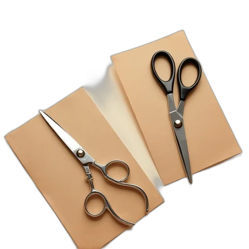 hair, jewelry, staff, earth tones, two, pictures, scissors, sitting transparent PNG cut-out