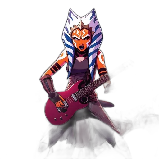 concept art, pixel art, fantasy art, comic book art, lively, scene, concert, features transparent PNG cut-out