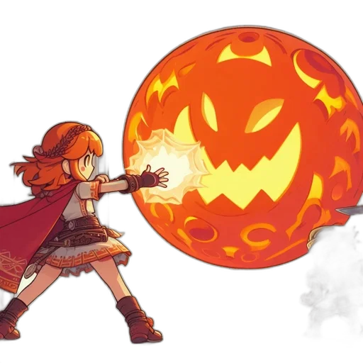 weapon, staff, concept art, pixel art, fantasy art, anime, fire, red transparent PNG cut-out