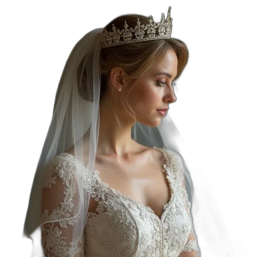 crown, dress, jewelry, photorealistic transparent PNG cut-out