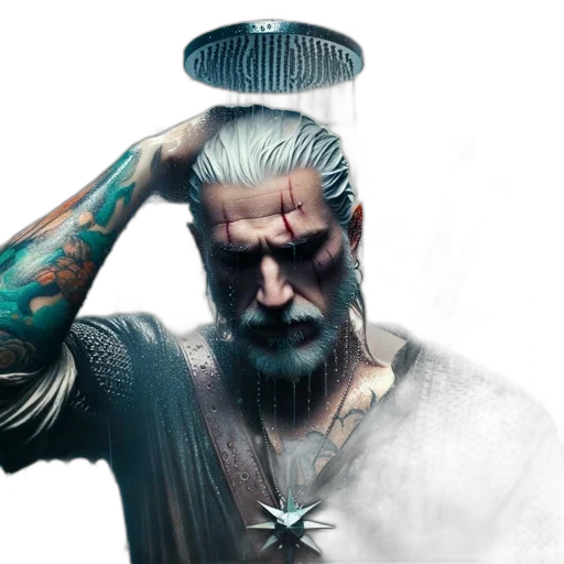 face, concept art, cyberpunk, fantasy art, comic book art, blue, modern, bathroom transparent PNG cut-out