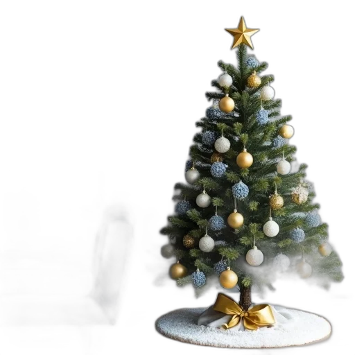 tree, jewelry, 3d render, photorealistic, decorated, christmas, golden, star transparent PNG cut-out