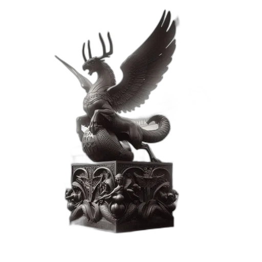 dragon, fantasy art, 3d render, photorealistic, concept art, ornate, statue, combines transparent PNG cut-out