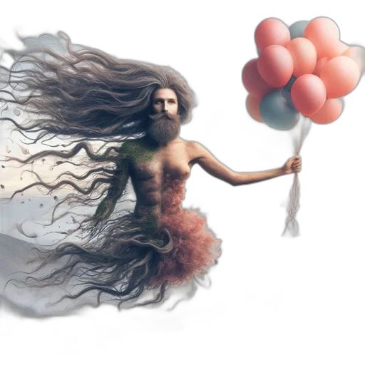hair, creature, dress, fantasy art, concept art, photorealistic, 3d render, underwater transparent PNG cut-out